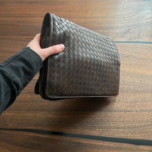 Bottega Veneta Brown Intrecciato Clutch Bag